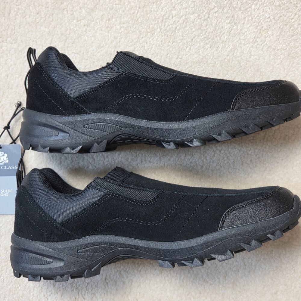 NWTB Men's Royal Class Adventuridge 12 Suede Slip On Memory Foam Shoes Black - Picture 3 of 13